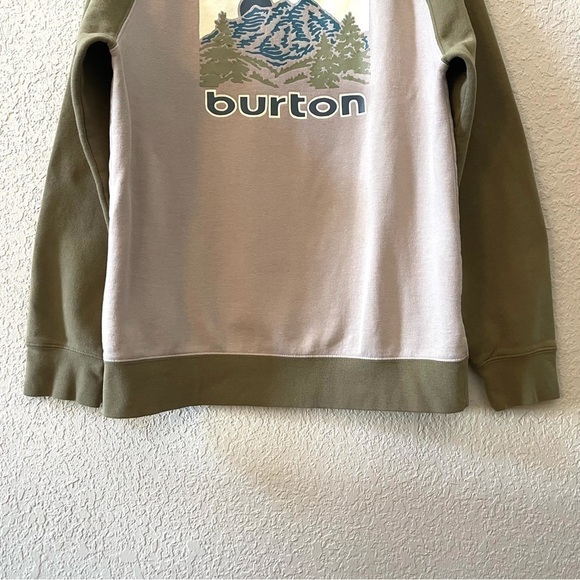 Burton Weir Sweatshirt Fleece Crew Neck Pullover Raglan Landscape Outdoor Tan S - Picture 7 of 12